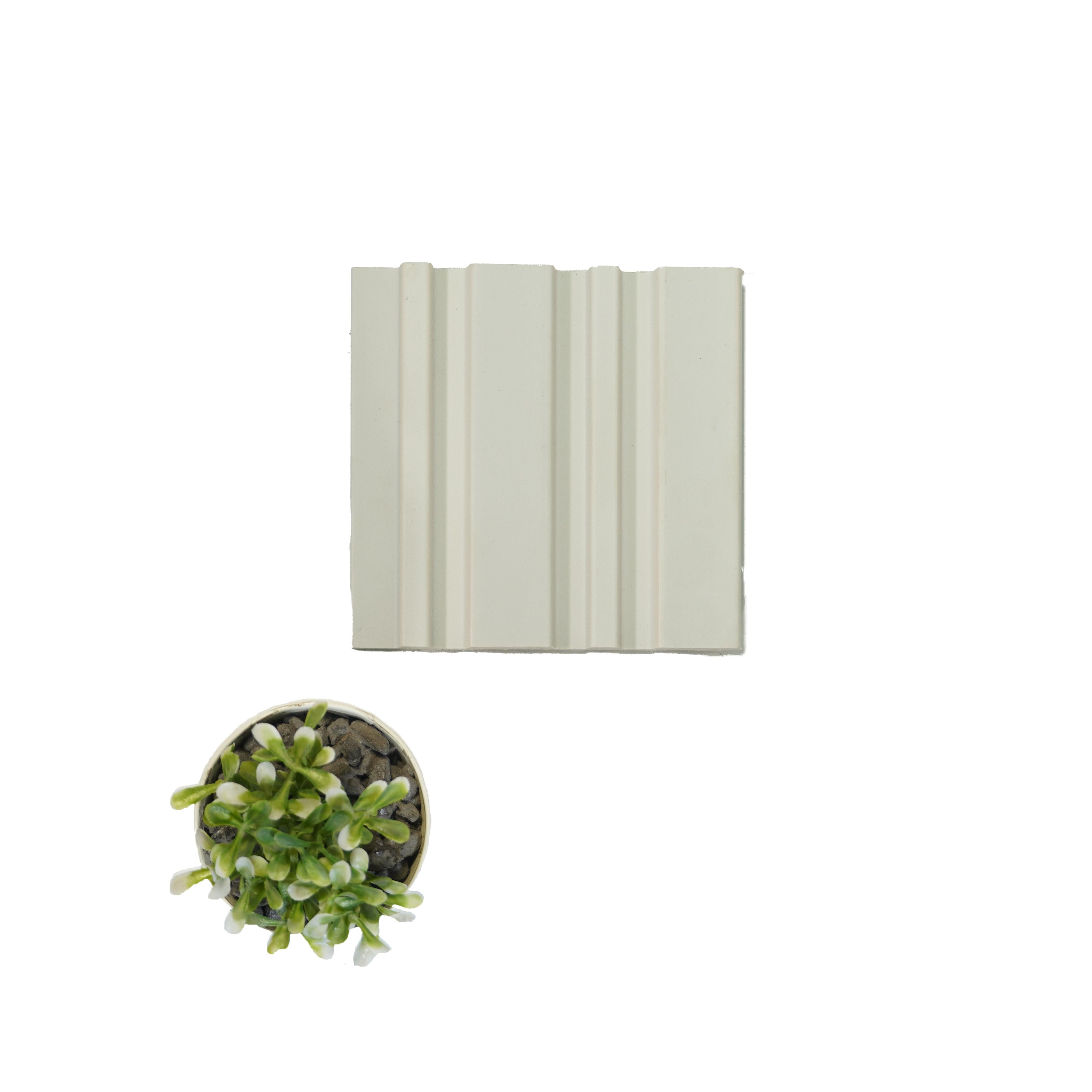 Vivre Louver Series Charcoal Plain Colors White 8x0.41 Ft - Vl-27