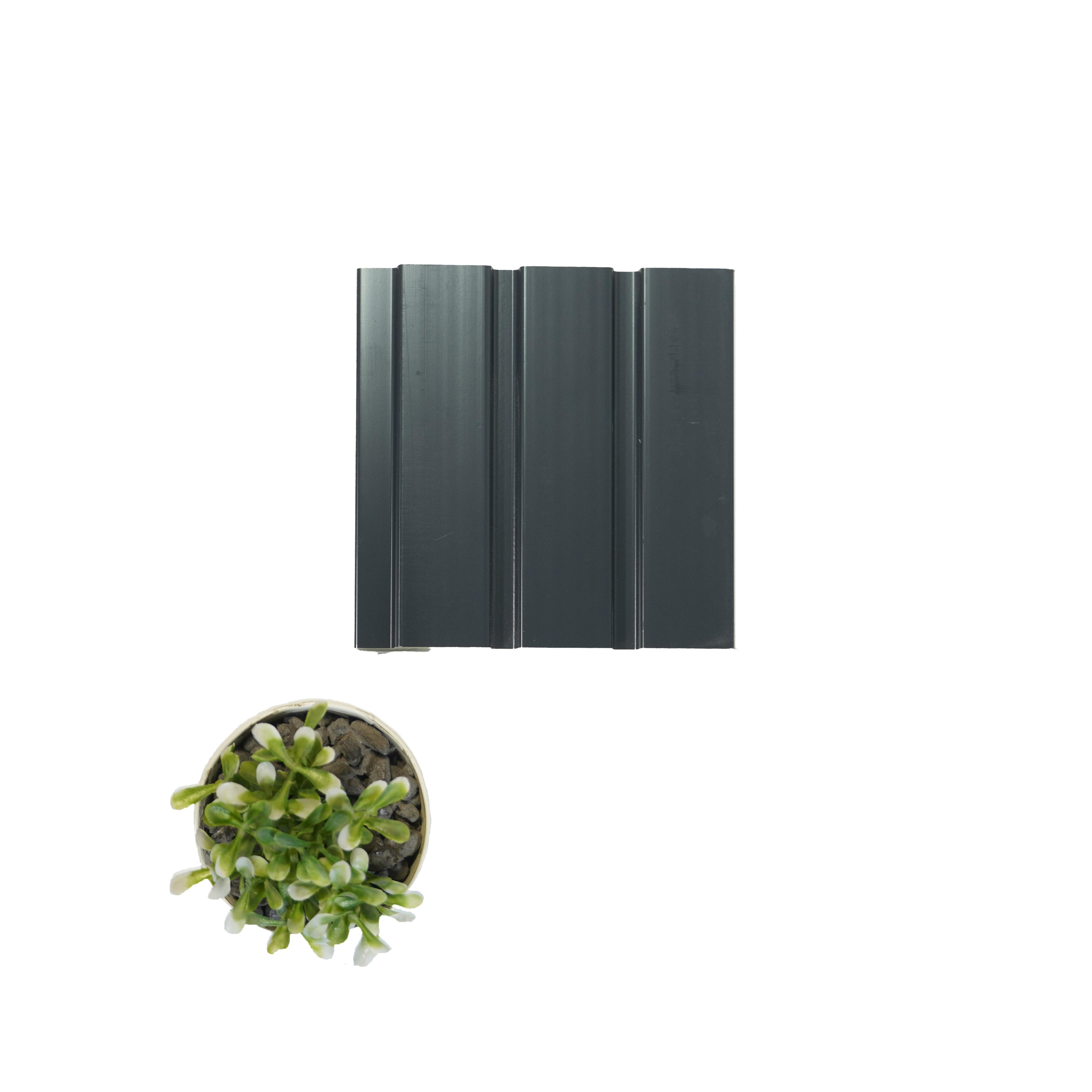 Vivre Louver Series Charcoal Plain Colors Black 8x0.41 Ft - Vl-30