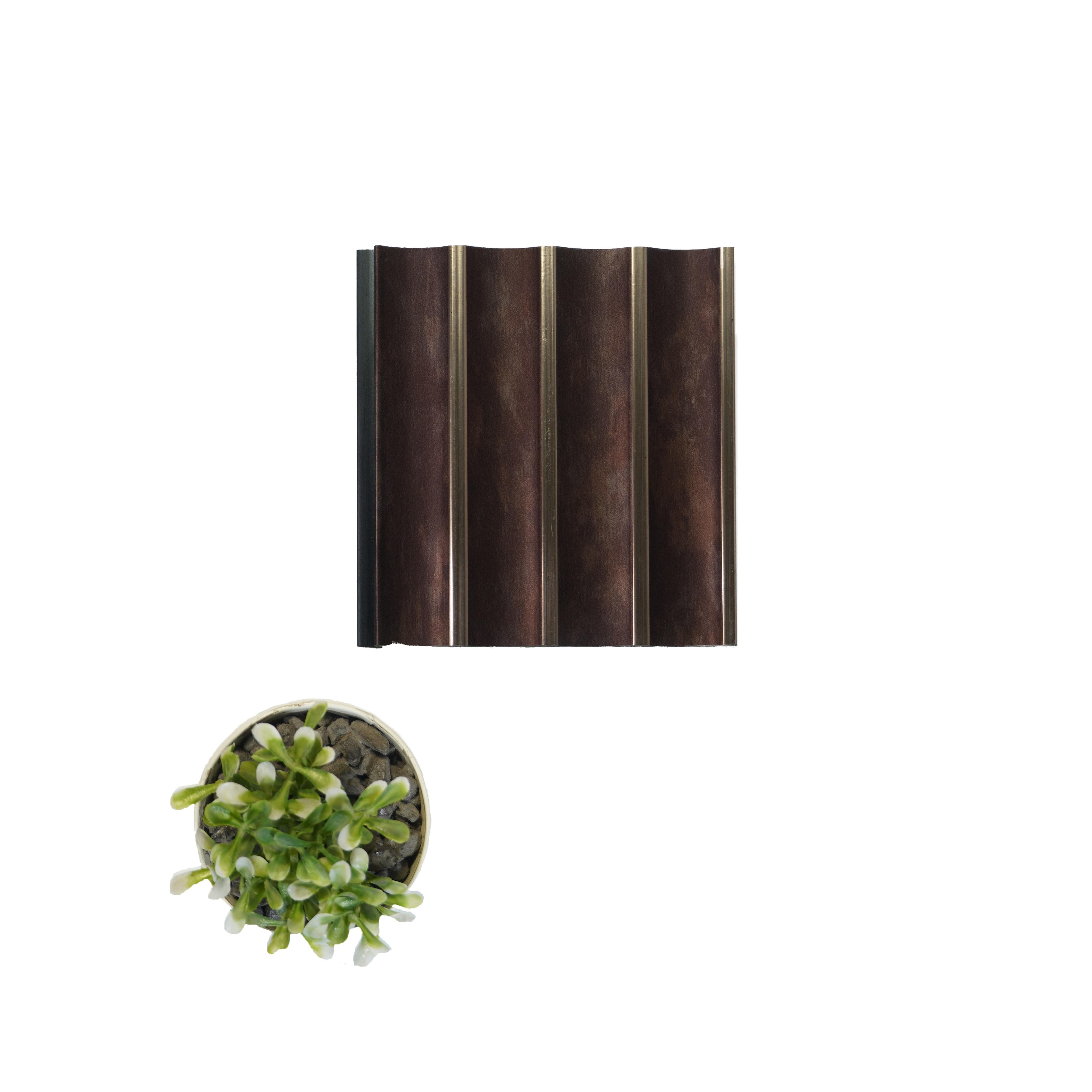 Vino Archi Louvers Series Charcoal Wood Brown 8x0.41 Ft - 2018