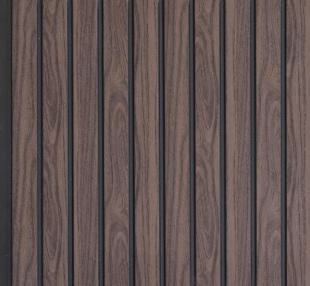 Interlock Wpc Louvers Panel Wood Walnut Brown 8x1 Ft - Pn 02727 B