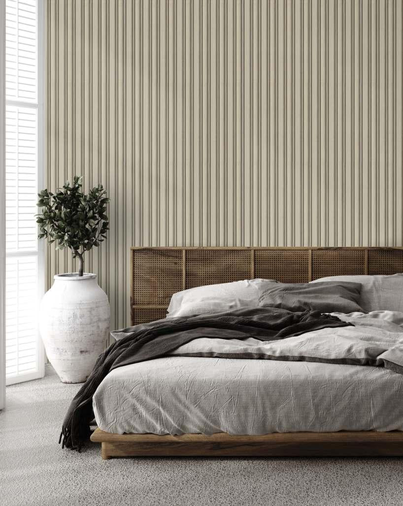 Louvers Panel Display Clads Series Wood White 8x0.41 Ft - Sa 1024