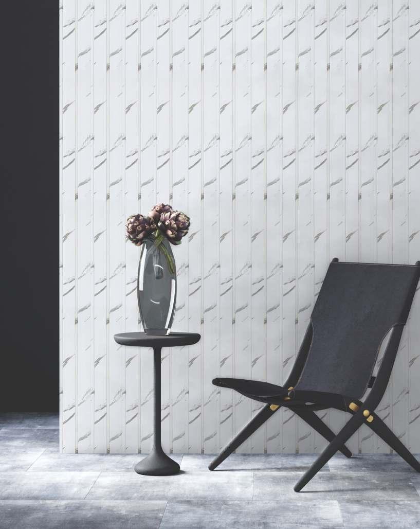 Louvers Panel Display Clads Series Wood White 8x0.41 Ft - Sa 2005