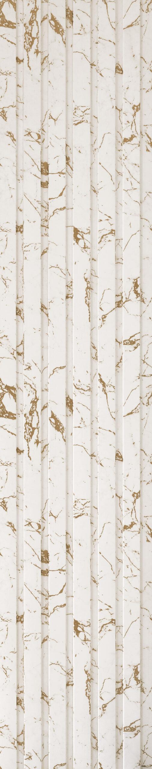 White Geometric Charcoal Louvers Designer 8x0.83 Ft - Ed 82019