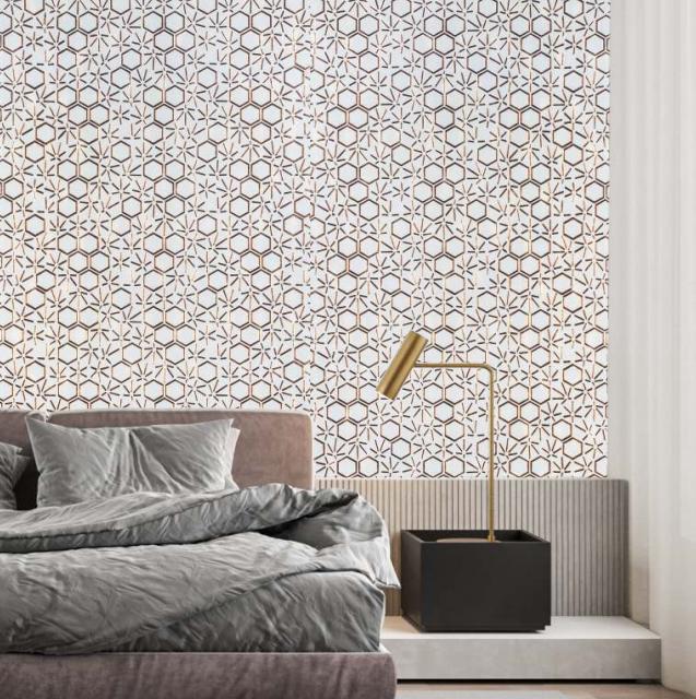 Decorative Wall Panel Wood White 8x4 Ft - Ed 18112