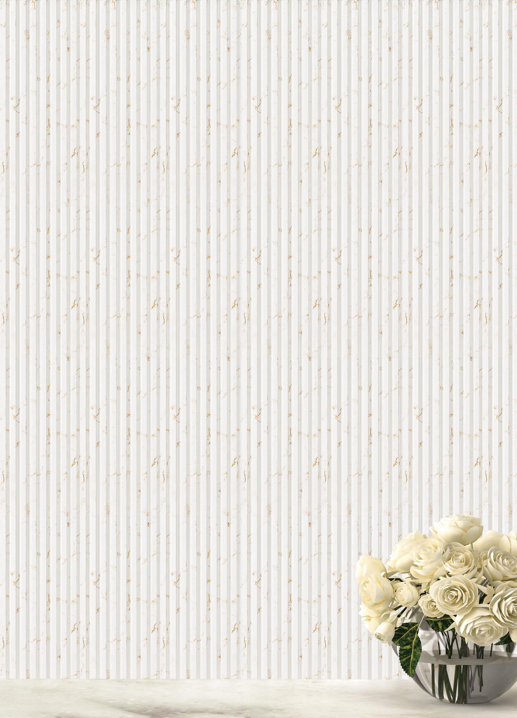 Premium Charcoal Panel Marble & Stone Louvers White 8x0.4 Ft - Pn 05292