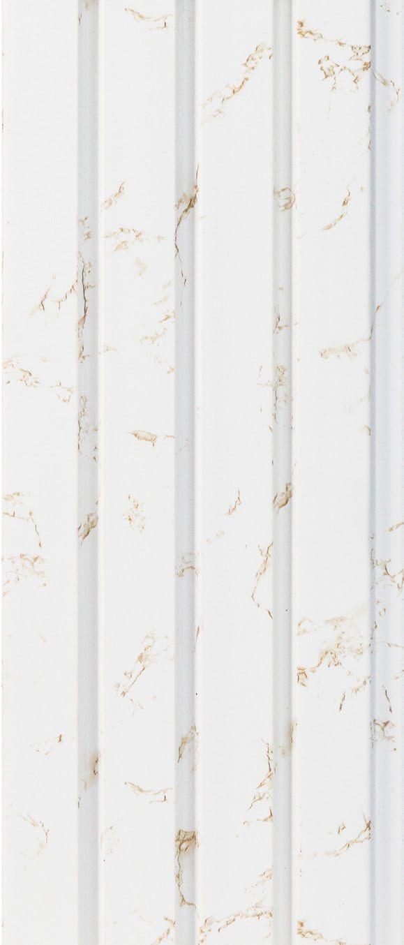 White Marble Charcoal Louvers Panel & Stone 8x0.41 Ft - Pn 05281