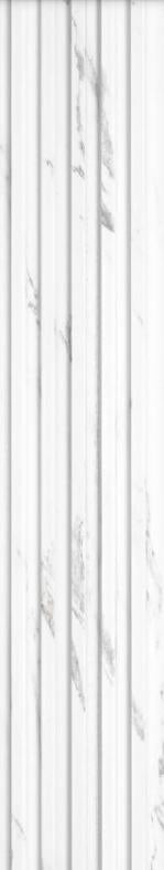 White Marble Charcoal Louvers Panel & Stone 8x0.4 Ft - Pn 01733