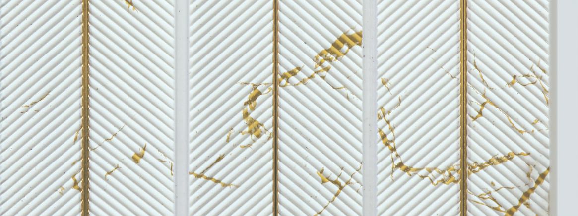 White Marble Charcoal Louver & Stone 8x0.49 Ft - Cl 4212