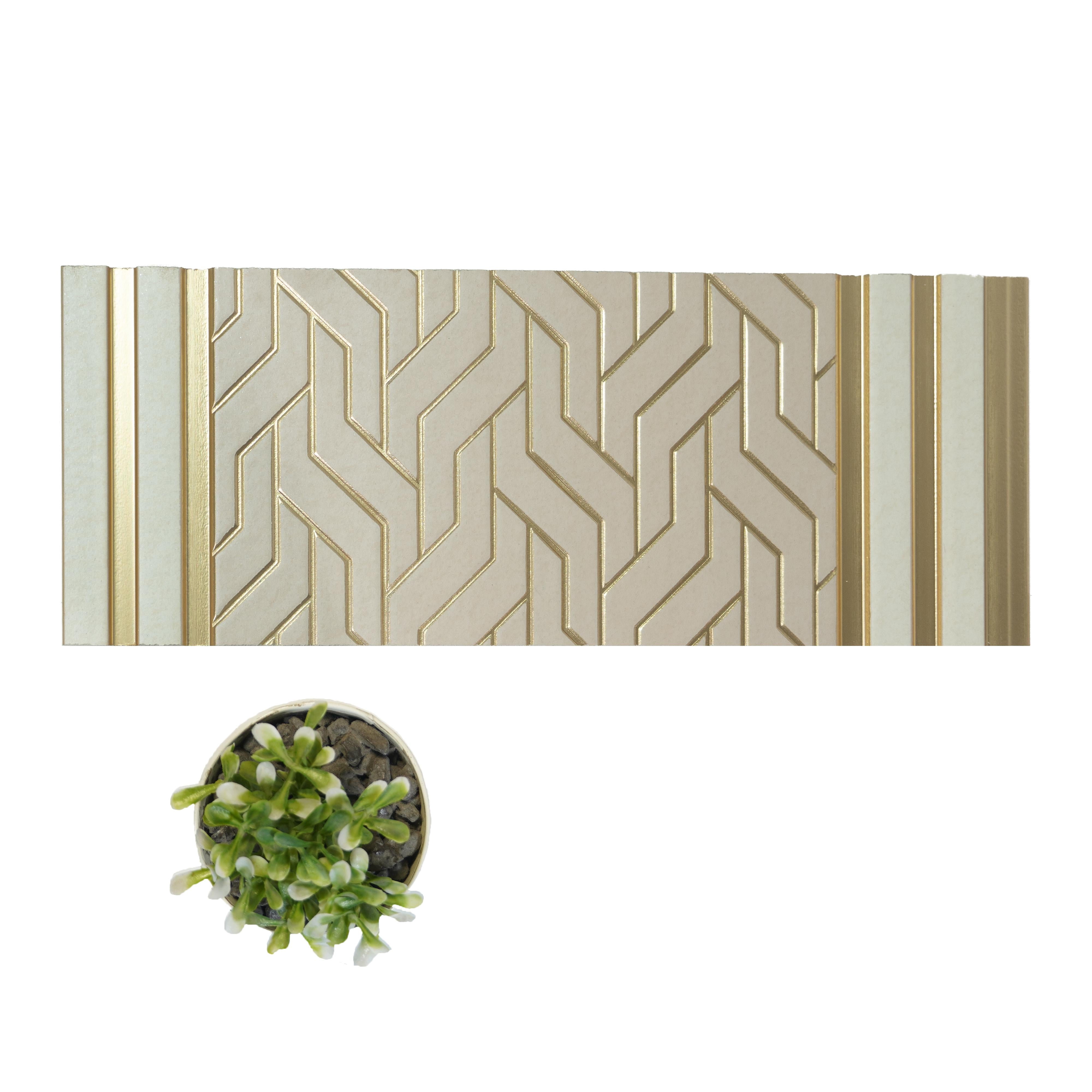 White Patterned Charcoal Louver Designer 8x1 Ft - Pn 00778
