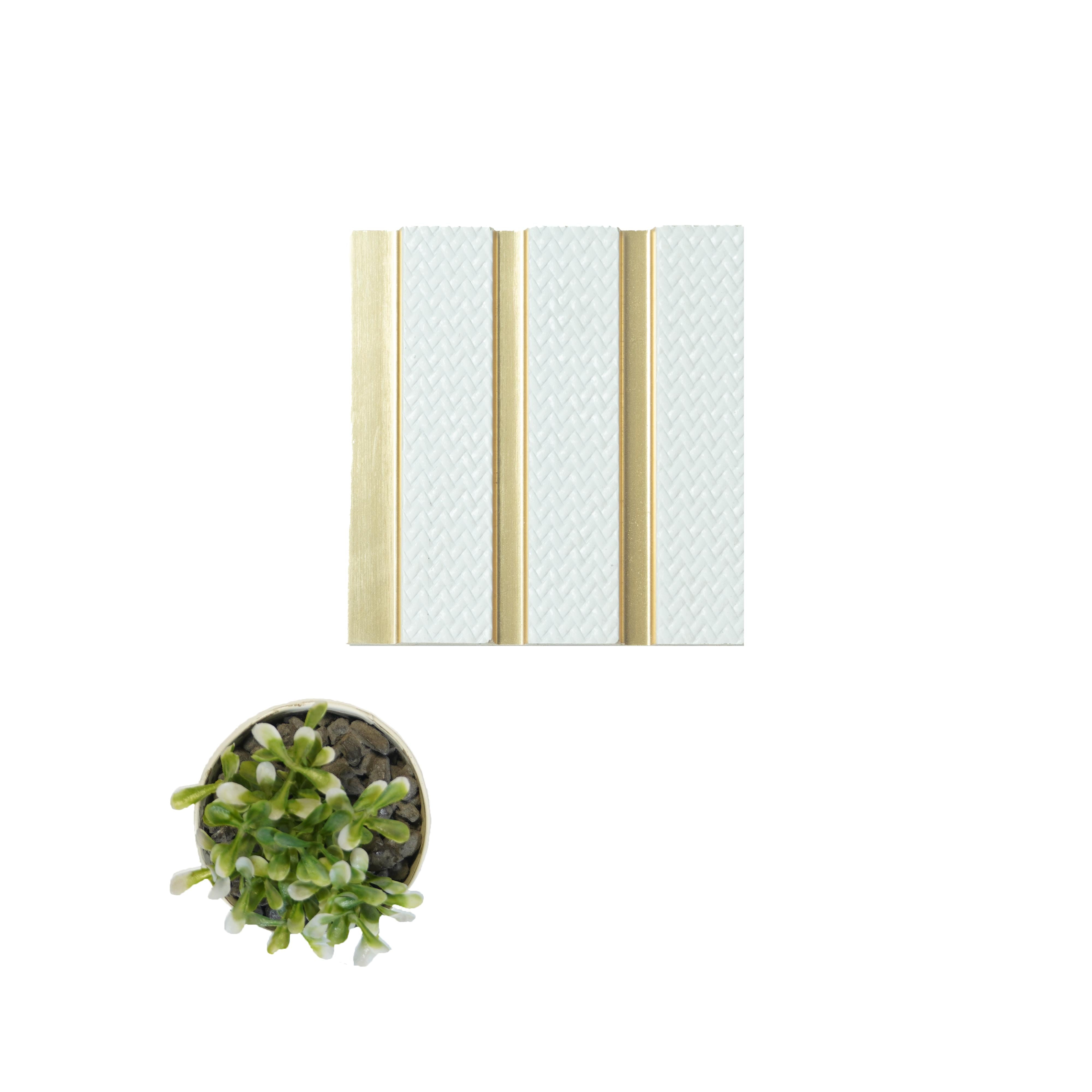 White Patterned Charcoal Louvers Panel Designer 8x0.39 Ft - Wl 1615