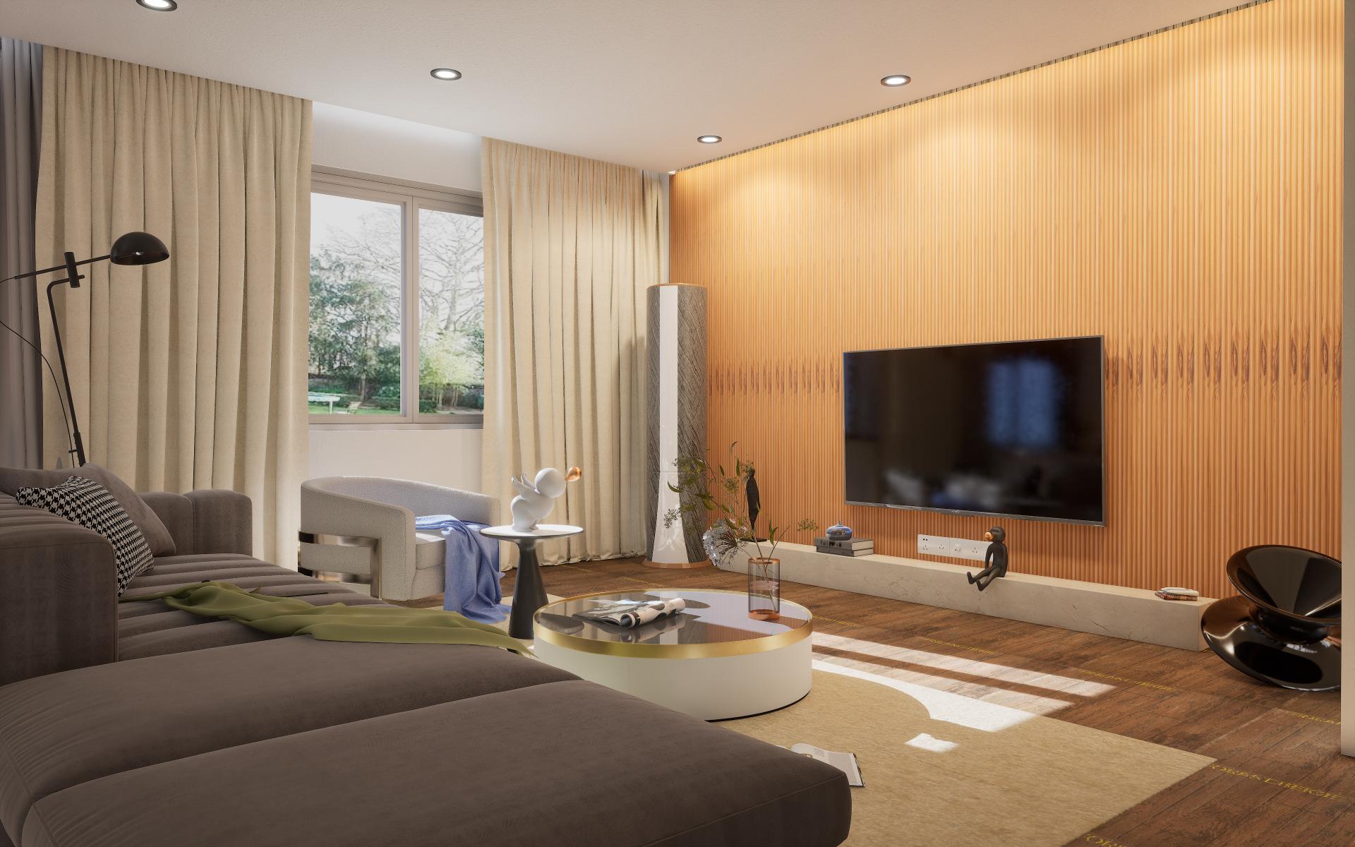 Fluted Louvers Wood Brown 8x0.41 Ft - Cd 5-U