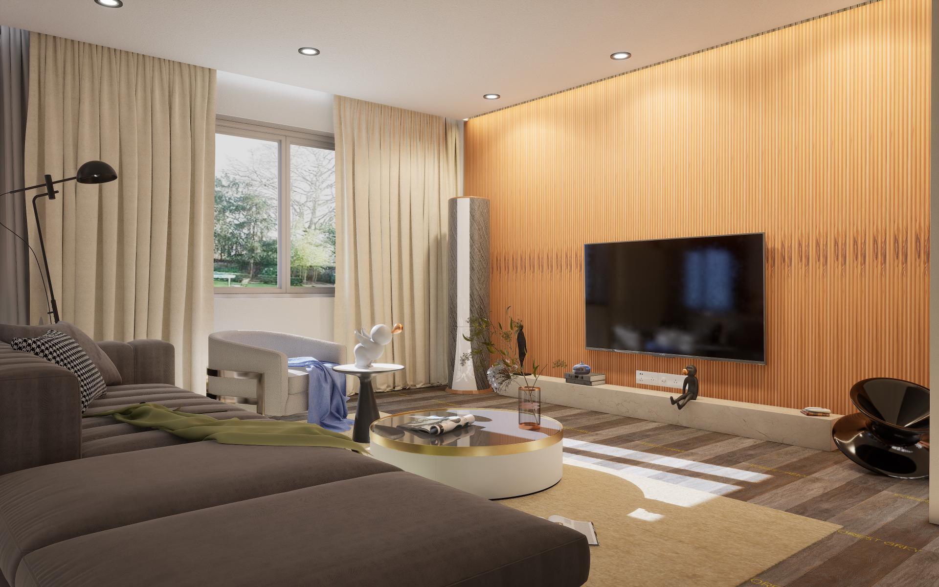 Fluted Louvers Wood Brown 8x0.41 Ft - Cd 5-U