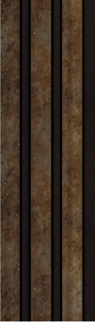 Wood Charcoal Louvers Brown 8x0.41 Ft - S5 175