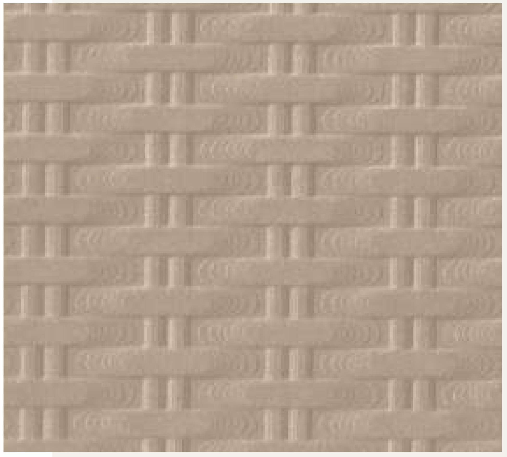Beige laminate with textured, brick-like pattern and subtle sheen, featuring a geometric design.
