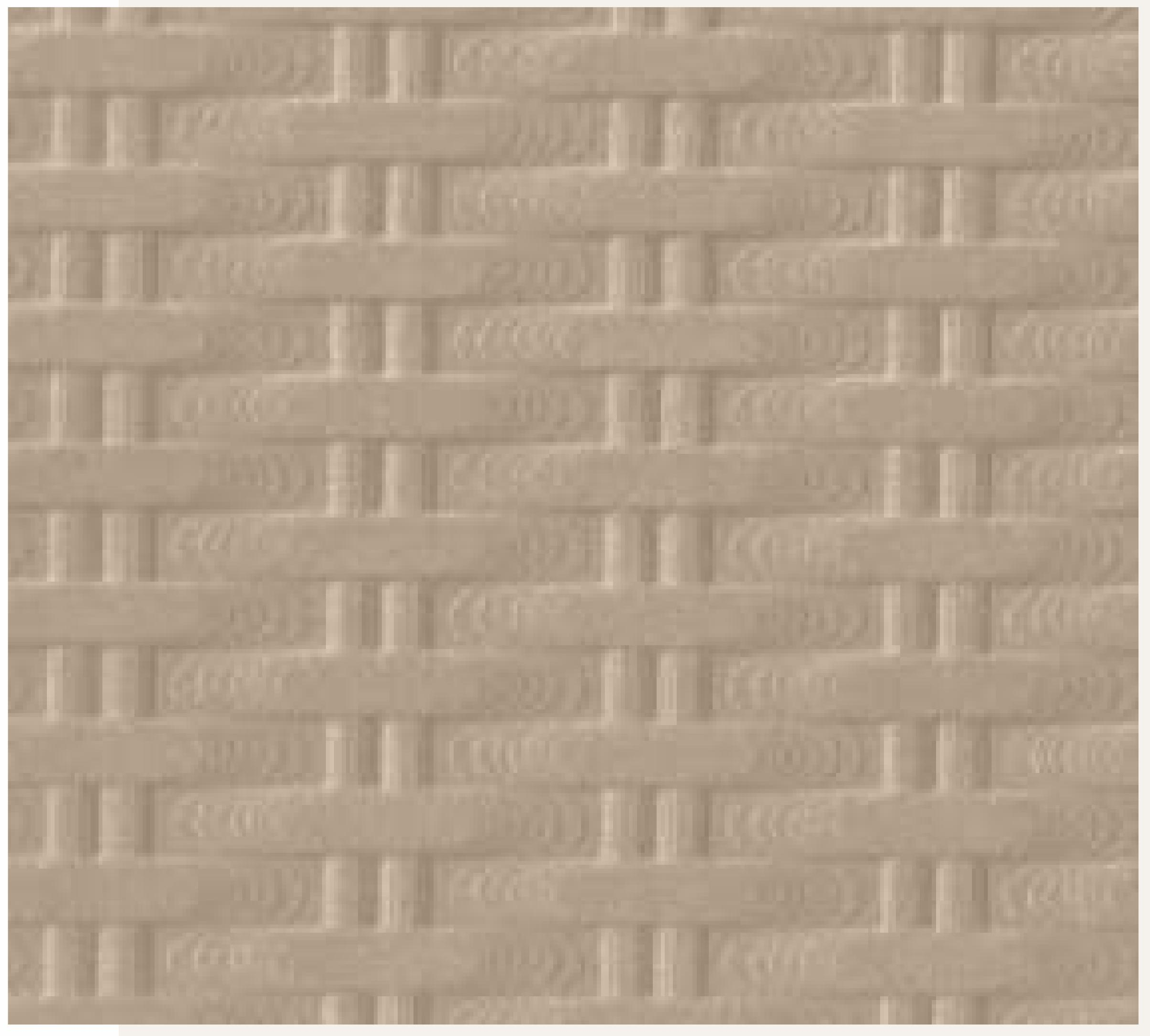 Beige laminate with textured, brick-like pattern and subtle sheen, featuring a geometric design.