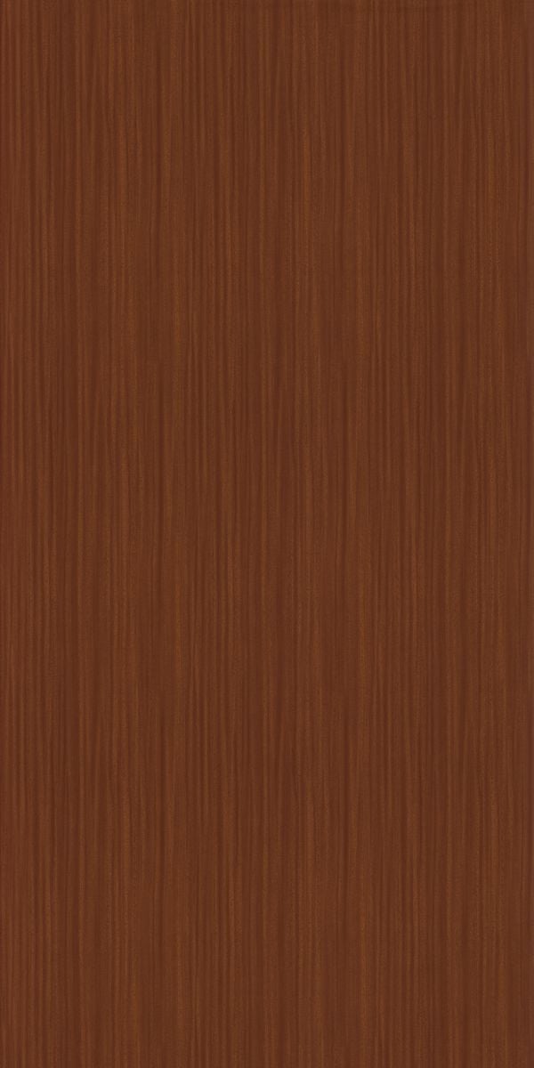 Brown wood grain laminate with suede finish and vertical grain pattern, showing subtle texture and wood-like appearance.