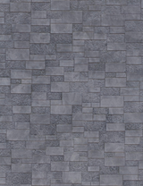 Gray wall panel with textured, rectangular tiles in a staggered pattern.
