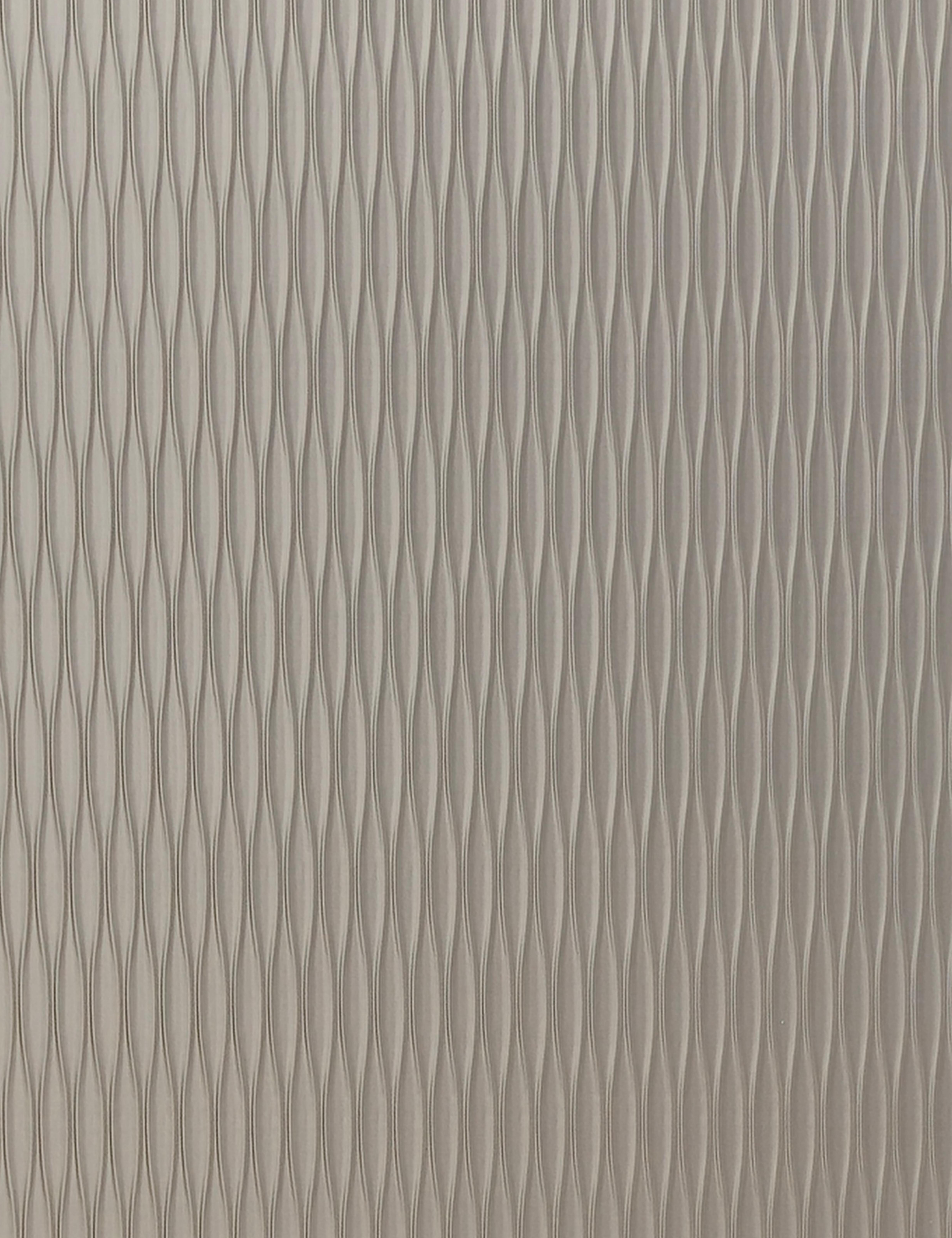 Beige wall panel with textured, wavy vertical pattern and subtle sheen.