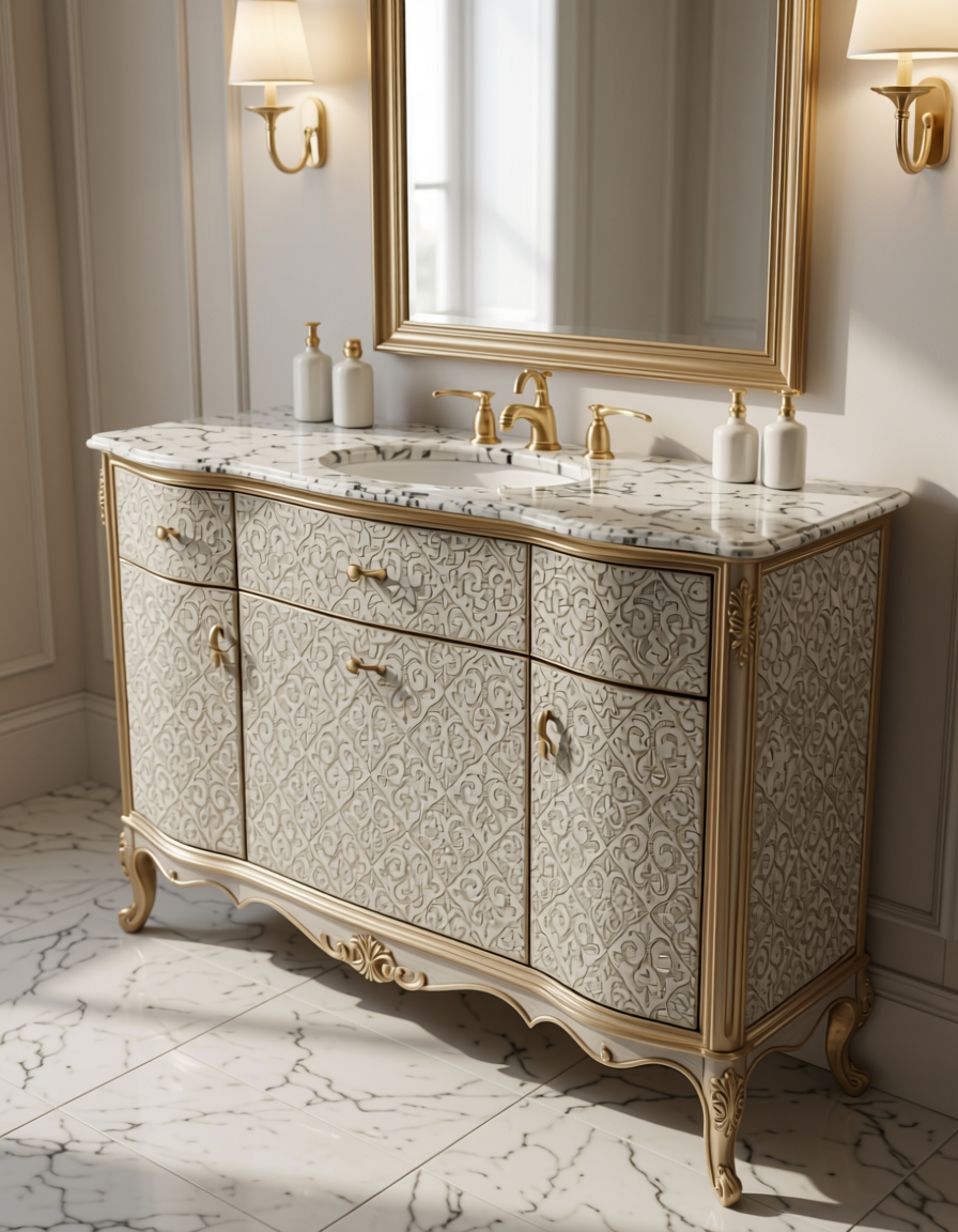 White wall panel with intricate, repeating diamond pattern and textured design.