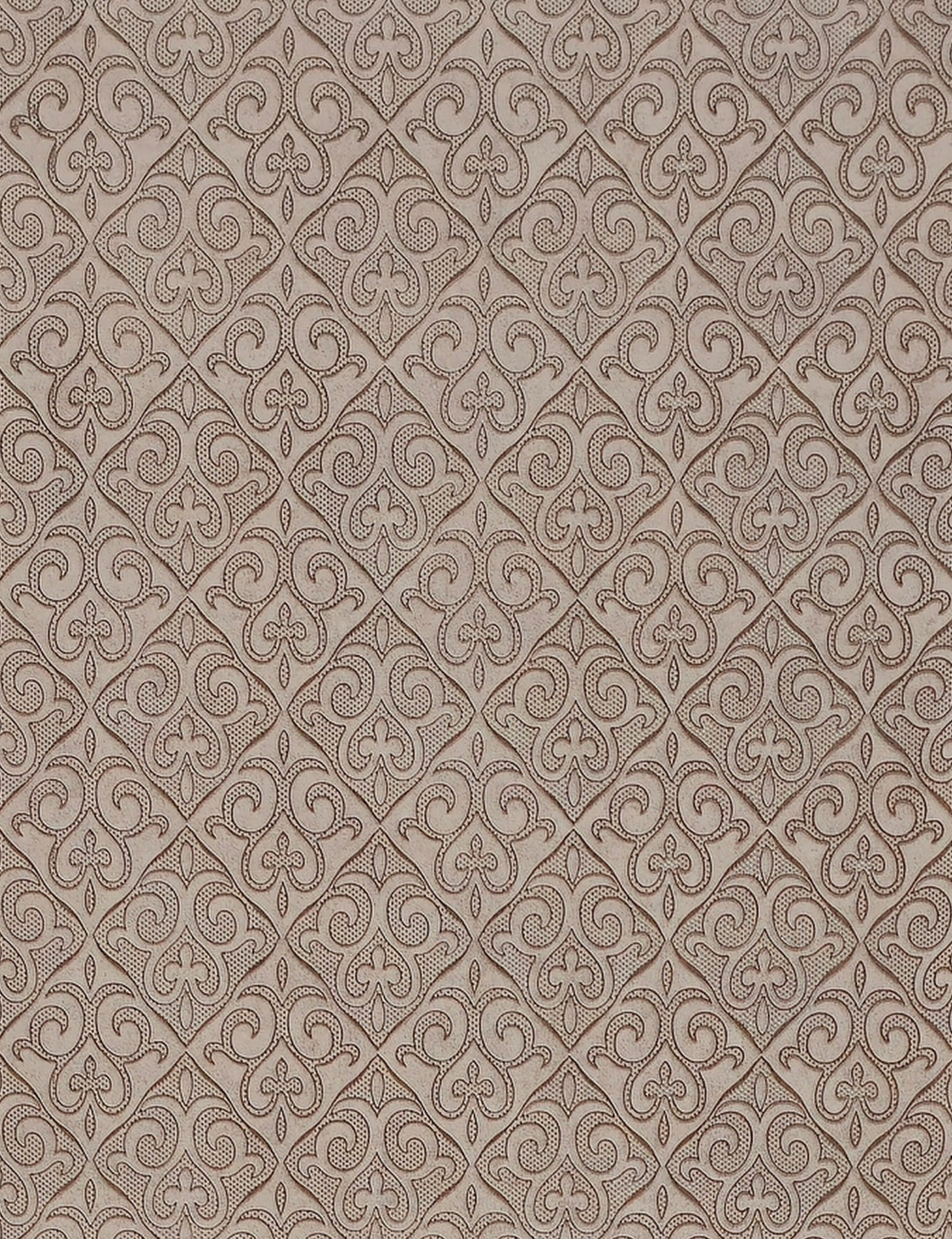 Beige wall panel with intricate, repeating geometric pattern and textured design.
