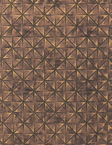 Brown textured wall panel with geometric triangular pattern and distressed finish.