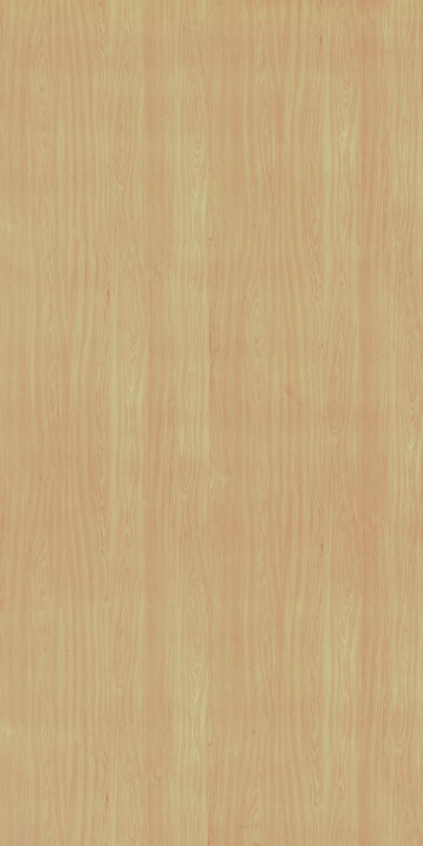 Beige wood grain decorative laminate with suede finish and vertical wood pattern texture