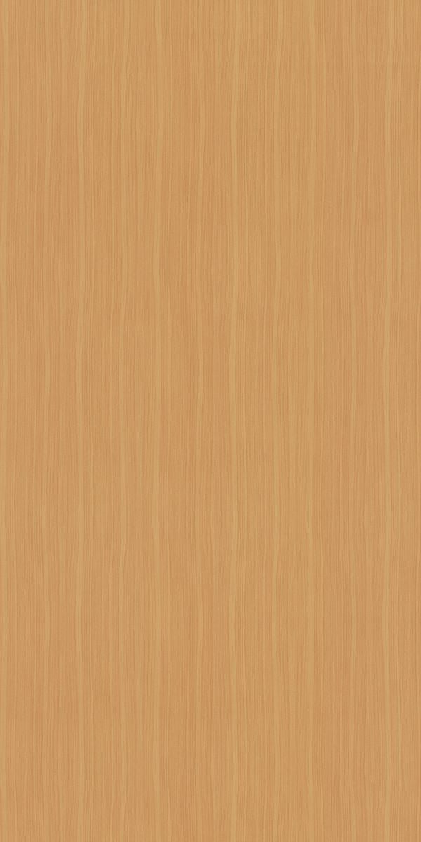 Beige wood grain decorative laminate with suede finish and vertical wood pattern texture