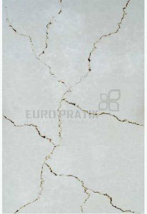 Grey marble pattern louver panel with textured finish and golden veins, showcasing stone appearance and intricate details.
