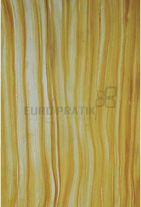 Yellow textured designer louver wall panel with wavy pattern and Euro Pratik watermark, showcasing texture and grain.
