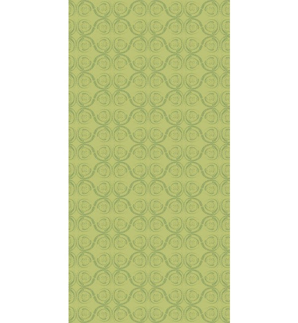 Green swirl pattern decorative laminate with suede finish and circular design on a light green background
