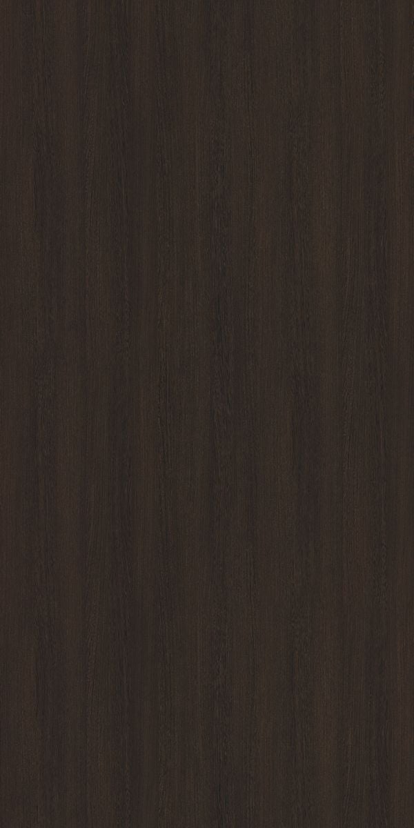 Dark wenge wood grain decorative laminate with suede finish and vertical wood pattern texture
