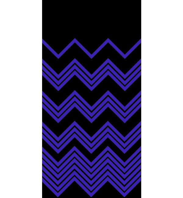 Black suede decorative laminate with blue chevron pattern and matte finish