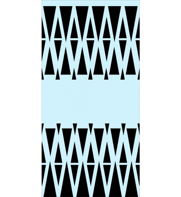 Black geometric patterned decorative laminate with suede finish, featuring light blue triangles and a textured design.