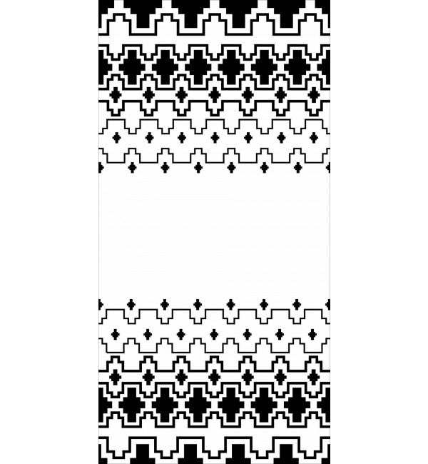 White decorative laminate with geometric pattern and high gloss finish, showcasing designer Silhouette 3 border design.