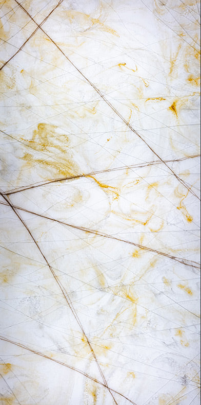 White textured designer louver panel with diagonal pattern and gold accents, showcasing a marbled aesthetic and textured