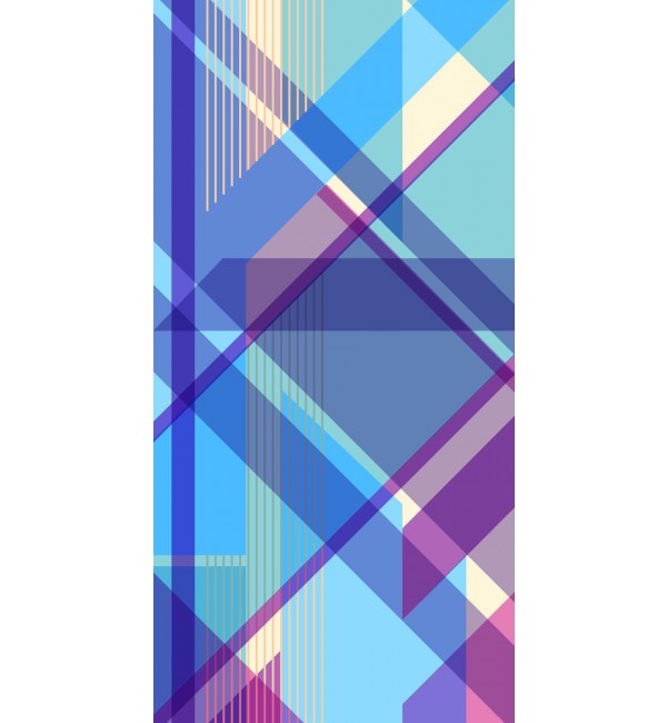 Multicolored geometric decorative laminate with suede finish, featuring blue, purple, and pink abstract pattern and textured