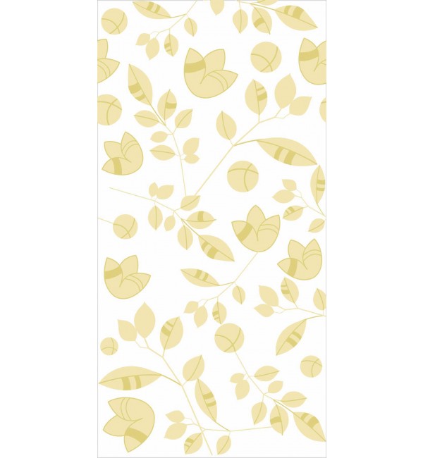 White decorative laminate with yellow leaf pattern and suede finish, designer category.