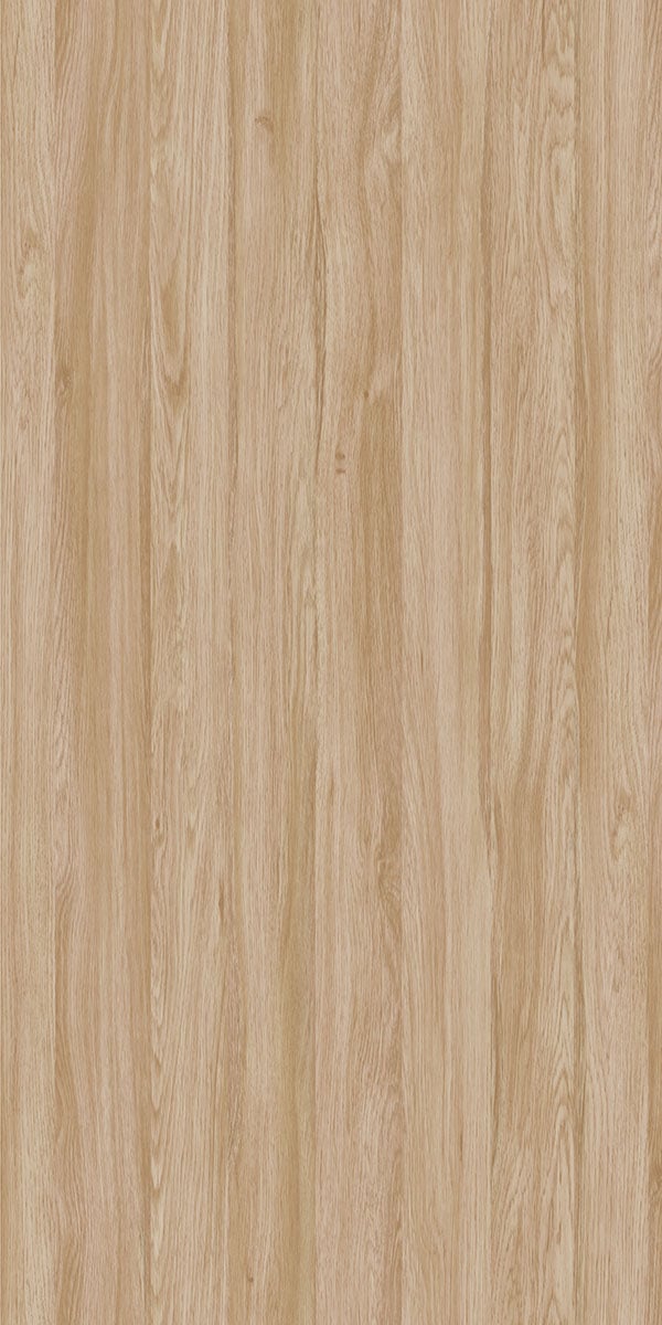 Beige wood grain laminate with suede finish and vertical wood pattern texture