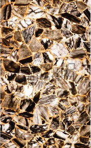 Gold textured designer louver panel with mosaic pattern and metallic sheen, showcasing texture and intricate details.