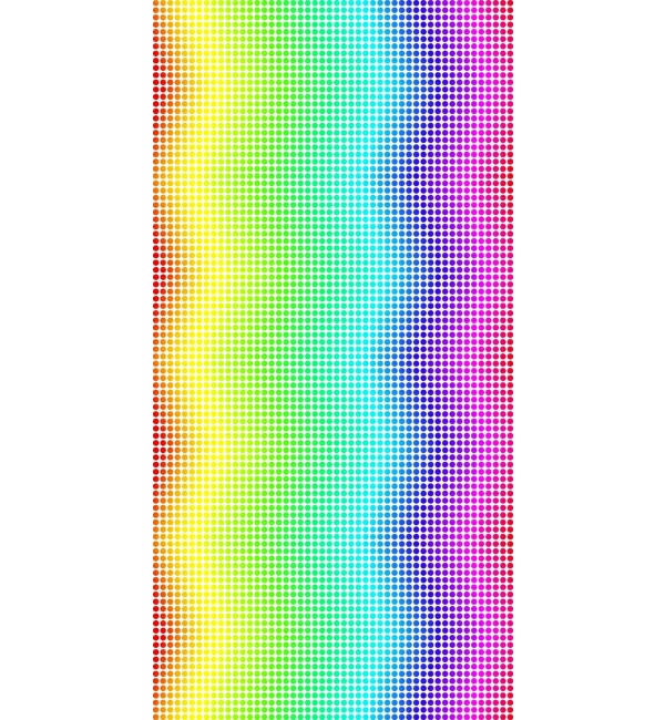 Multicolour high gloss designer laminate with rainbow gradient pattern and small dots texture, showing vibrant colours and