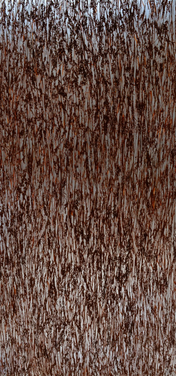 Grey marble pattern wall panel with textured finish and brown streaks, showing detailed stone appearance and vertical