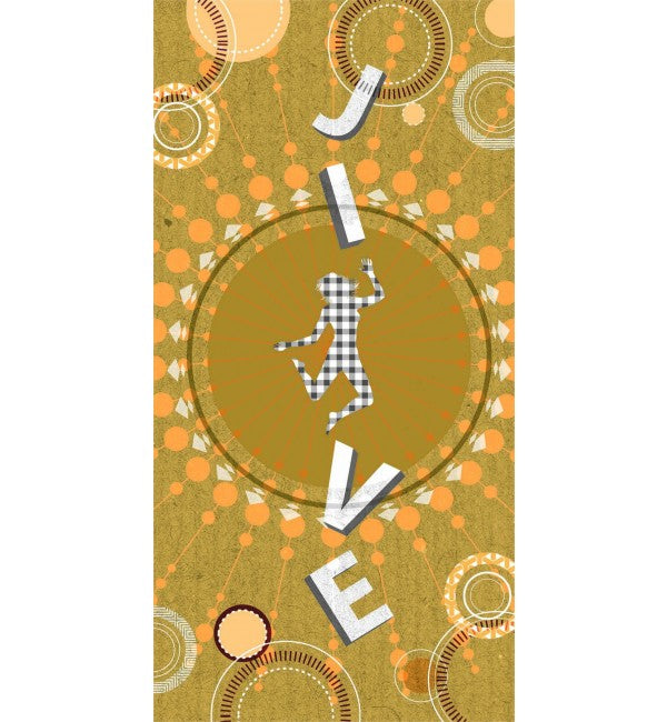 Multi-colour high gloss designer laminate with abstract pattern and dancing figure design, showcasing vibrant colours and