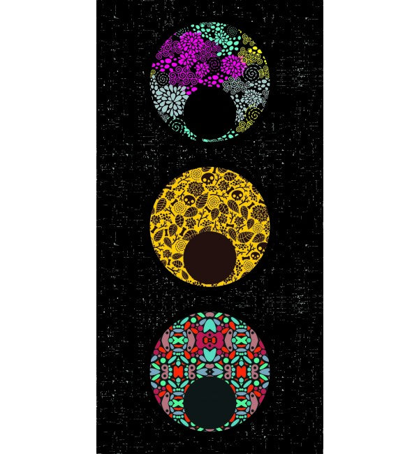 Multicolored designer laminate with floral patterns and high gloss finish, showcasing intricate details and vibrant colors