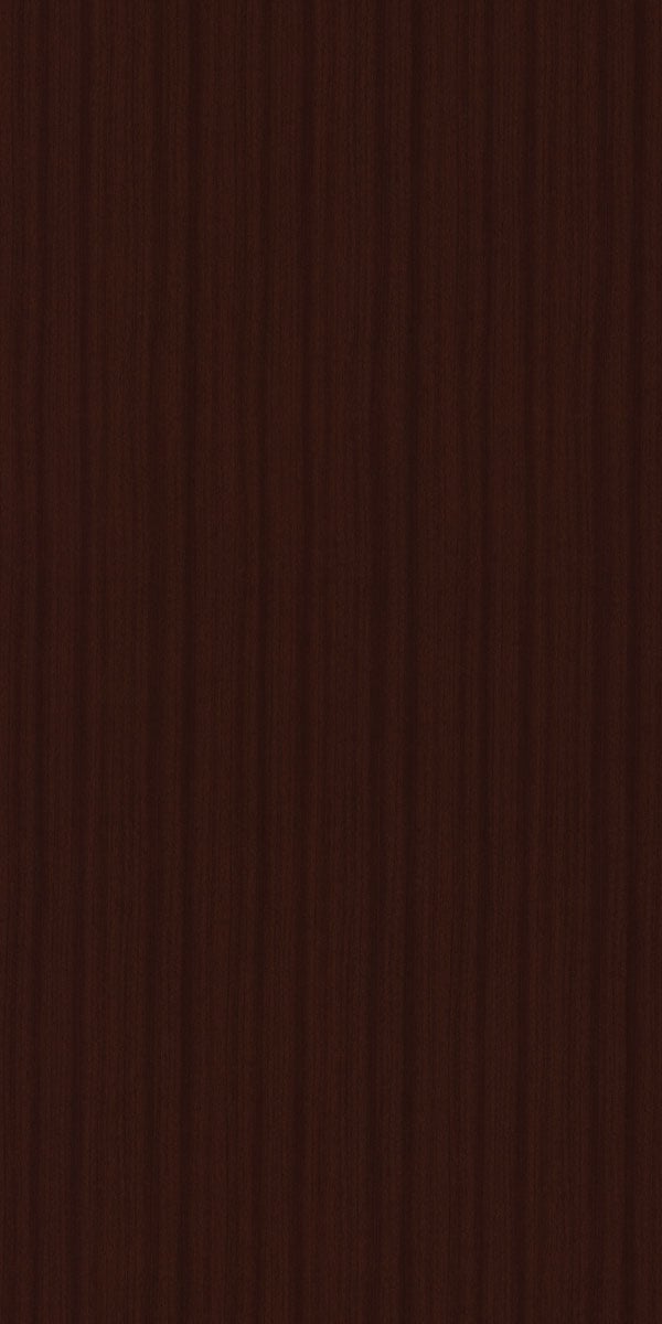 Brown wood grain decorative laminate with suede finish and vertical wood pattern texture
