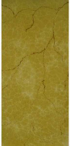 Yellow marble textured louver panel with veining pattern and cracked effect, showcasing stone-like appearance and rough