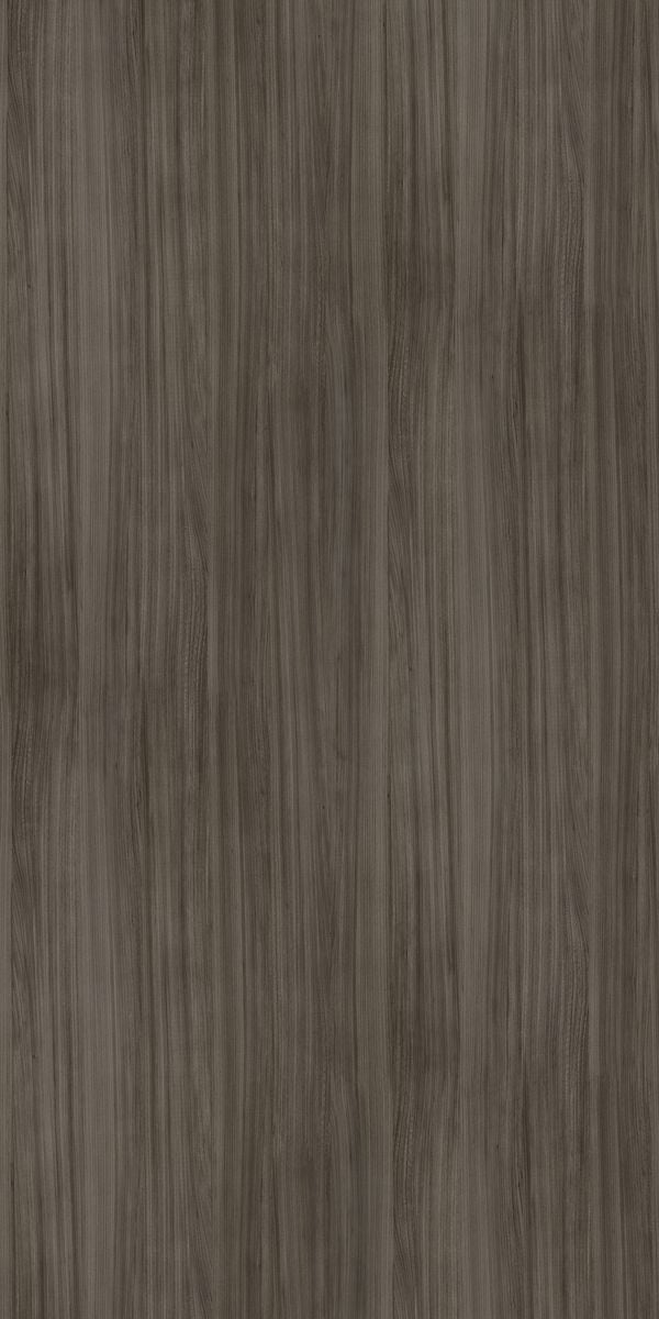Grey wood grain laminate with suede finish and vertical wood pattern texture