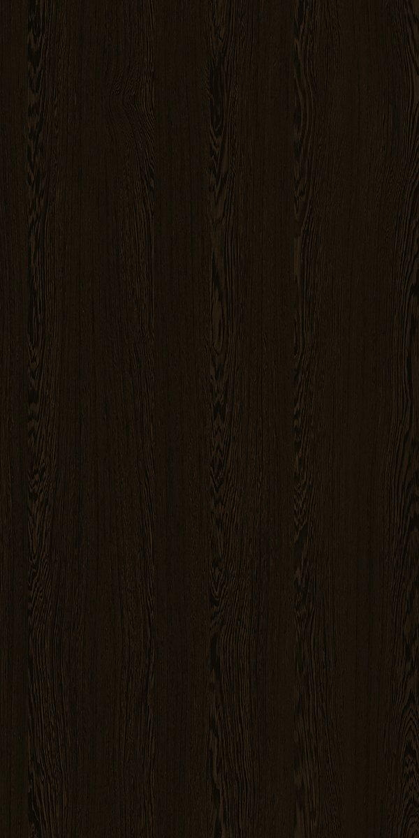 Dark wenge wood grain decorative laminate with suede finish and textured pattern.