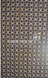 Multi-color textured louver wall panel with circular pattern and metallic sheen, showcasing designer finish and intricate