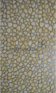 Beige marble wall panel with textured stone pattern and pebble-like finish, Euro Pratik branding visible in the center.