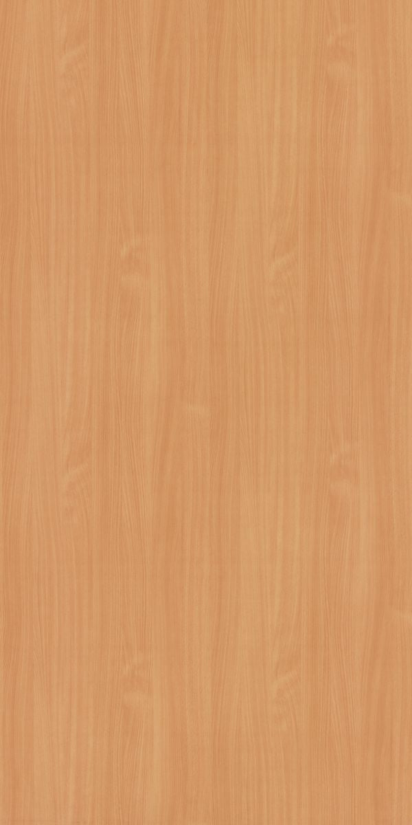 Beige wood grain decorative laminate with suede finish and vertical wood pattern texture